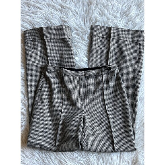 Ann Taylor LOFT Size 2 Black White Tweed Dress Pants Bootcut Wool Lined - Picture 3 of 9